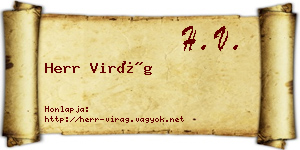 Herr Virág névjegykártya